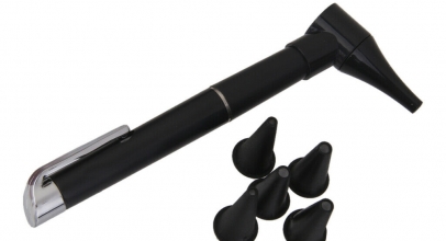 Otoskop mit Licht + 5 Trichter für Hals-, Nasen- und Ohrenheilkunde für 3,44€ inkl. Versand!