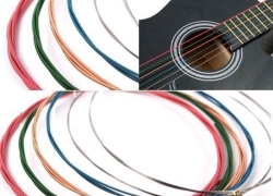 6er Set farbige Akustikgitarren-Saiten für 1,-€ inkl. Versand