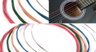 6er Set farbige Akustikgitarren-Saiten für 1,-€ inkl. Versand