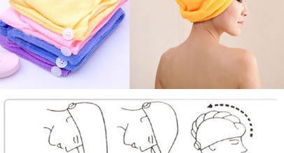 Mikrofaser Damen-Kopfhandtuch/Haarturban für 1,60€ inkl. Versand