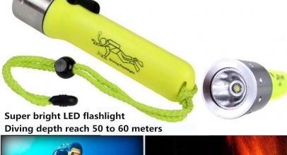 50m Wasserdichte Unterwasser 3W LED Taschenlampe für 3,35€ inkl. Versand